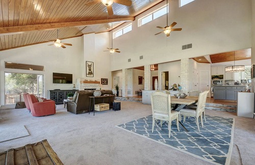 Spicewood House | Regal riverfront home with 2 cabins & private dock - 2 miles to marina