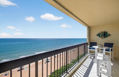 Ormond-by-the-Sea House | Renovated direct oceanfront condo with spacious balcony, heated pool, and garage parking