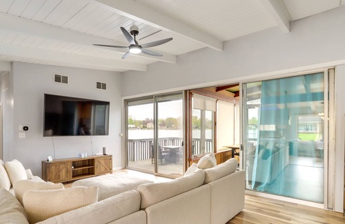 Elkhart House | Riverfront Elkhart Rental: Deck & Ping Pong Table!