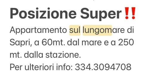 Sapri Apartment | Sapri House, Cilento Coast, 60 Mt mare