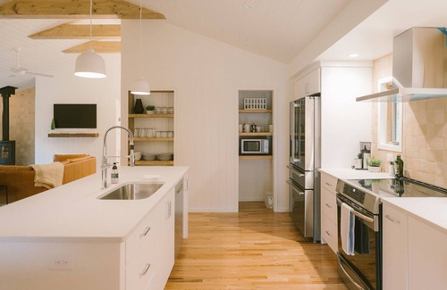 Lansing Cabin | Scandi Cabin on 105 acres: Views/Hot Tub/Sauna/EV, PWR+WTR