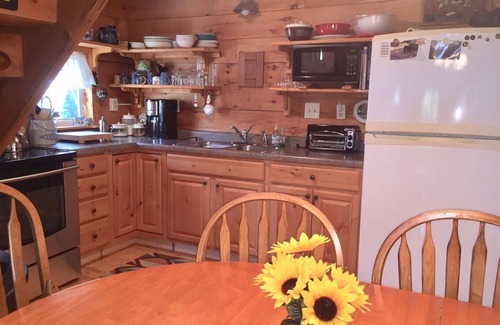 Sparta Cabin | Secluded family-friendly log cabin with swimming pond. Charm, comfort.