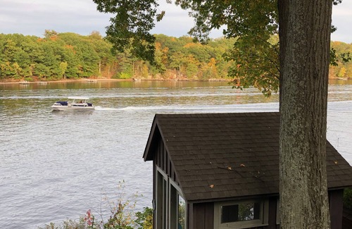 New Fairfield House | Serene island retreat with a private dock on Candlewood lake