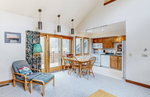 Waitsfield House | Serene riverfront townhouse with pool, tennis, basketball, washer/dryer, & WiFi