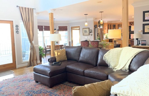 Troutman House | Spacious waterfront home on lake Norman with private dock and covered boat slip