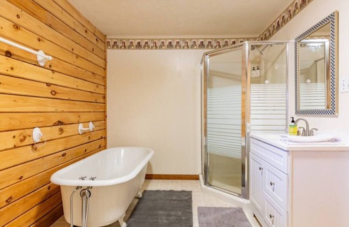 Wellsboro Cabin | Stocked fishing pond and AMAZING Views from the fire pit and hot tub!