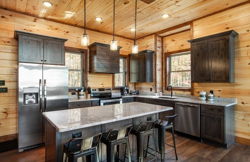 Sevierville Cabin | Sunset View 5BR Cabin w/Heated Pool, Theater & Game Zone