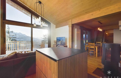 La Rosiere Apartment | Superbe Apt 5P au Centre, 200m des Pistes, 3 SDB, Mezzanine, Balcon Sud, Parking, WiFi - FR-1-398-656