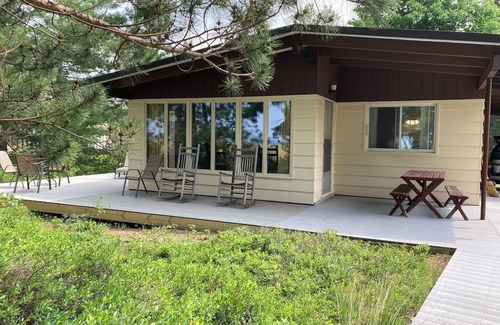 Upper Peninsula Michigan Cottage | Superior Beach House - White sand beach & Lake S just steps from front door!