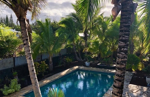 Keaau House | Swimming Pool, Observation Deck, and Palm Trees