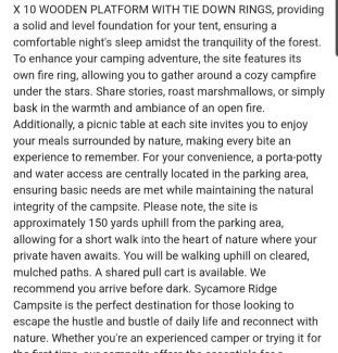 Logan Other | Sycamore Ridge Campsite at Hocking Vacations - Tent Not Included
