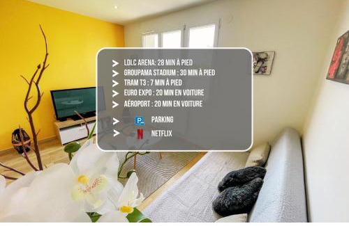 Meyzieu Nord Ouest Apartment | T2 Sweet Horizon 2 - Groupama, LDLC, Euroexpo, Grand Large