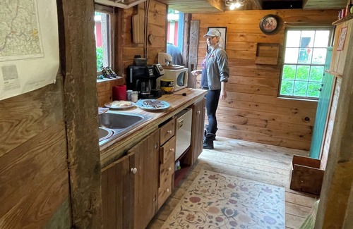 Trumansburg House | The Bunkhouse at CrowNestFarm! Communal Bathroom and Kitchenette.