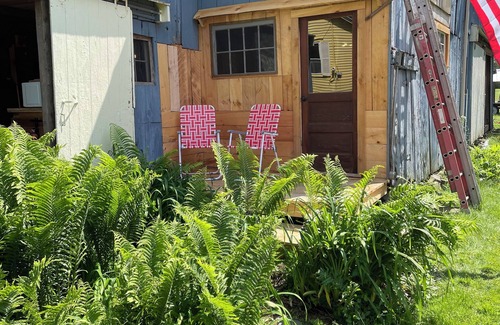 Trumansburg House | The Bunkhouse at CrowNestFarm! Communal Bathroom and Kitchenette.