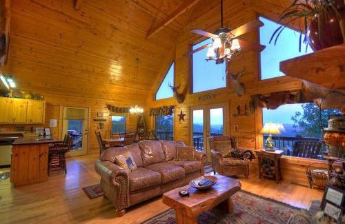Blue Ridge Villa | The View Sweeping mountain views gas fireplace game room hot tub