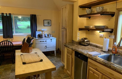 Ashford Cabin | This historic cabin is just a few miles from Mt Rainier National Park. Pet friendly. Fish pond, pastures, old cedars, 11-acres. Private hot tub surrounded by grove of old cedars.