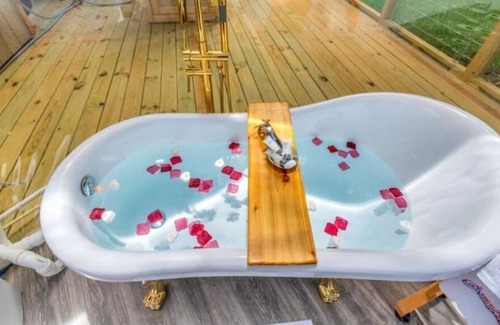Cleveland Resort | Three Bubble Dome Home with Pool & Hot Tub on Farm