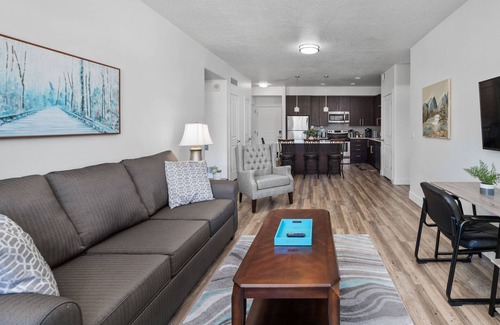 Sunset Heights Apartment | Timp View Luxury Haven with year round hot tub, climbing wall, & bowling