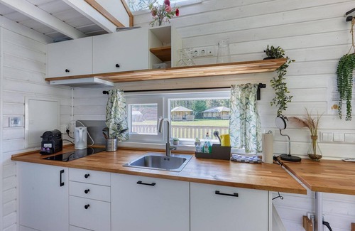 Zeewolde House | Tiny house with a maximum of 6 sleeping spots in the color blue.