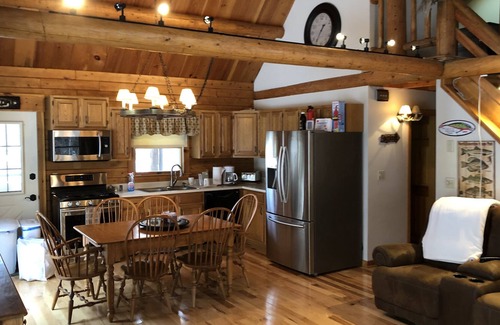 Meredith House | Top Notch Luxury Log Cabin with private beach boat slip. LONG TERM WINTER RENTAL