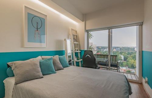 Hipodromo Condesa Apartment | TOP VIEW PENTHOUSE Private Rooftop, Wi-Fi 500Mbps, Air Conditioning, Grill, Pool and Gym