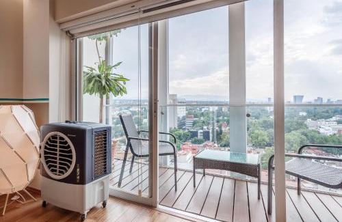 Hipodromo Condesa Apartment | TOP VIEW PENTHOUSE Private Rooftop, Wi-Fi 500Mbps, Air Conditioning, Grill, Pool and Gym