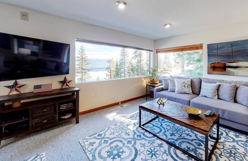 Crystal Bay House | Treetop hideaway with lake-view loft & decks, home office, game room & grill