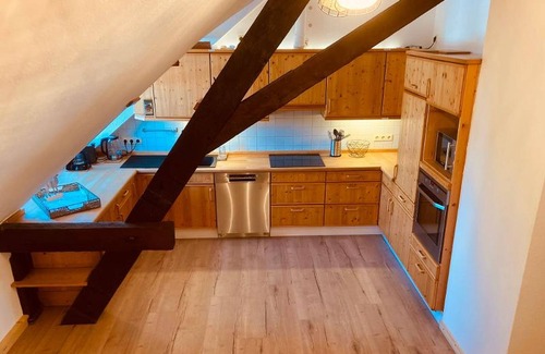 Hofgeismar Apartment | Vacation apartment with fireplace oak 125sqm, 4 bedrooms, max. for 10 persons