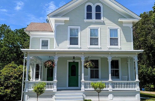 Westbrook Center House | Victorian beach house and cottage family compound with large pool in Westbrook