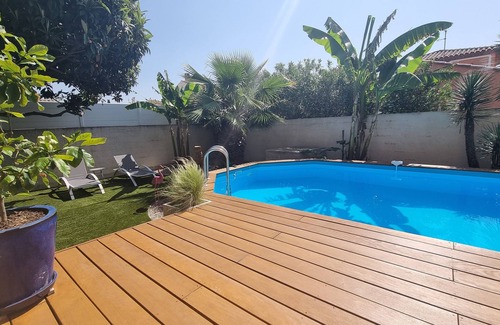 Saint-Jean-de-Vedas Villa | Villa 8 pers exotic garden heated pool near sea