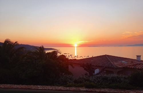 Portigliolo Villa | Villa - panoramic view of the Sanguinaires - swimming pool