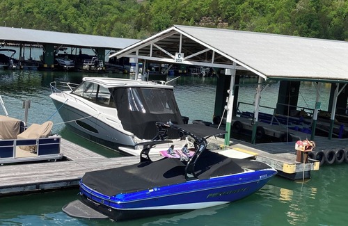 Byrdstown Boat Rental | Wakeboarding boat with me as a driver.