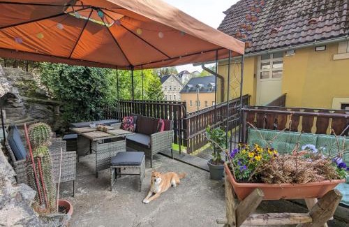 Sebnitz Apartment | Waldblickwohnung mit schöner Terrasse und Kamin