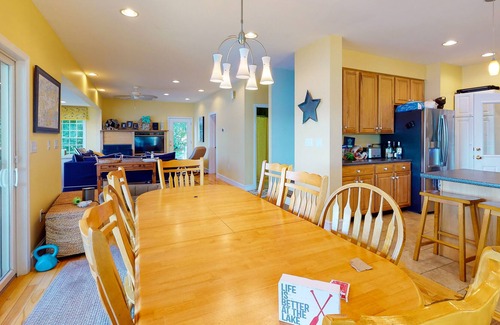 West Alton House | Waterfront home on Lake Winnipesaukee - private hot tub, sandy beach & boat dock