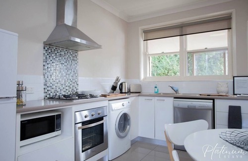 Lake Wendouree Apartment | Welcome to Luxury on Webster, your ideal home away from home, now featuring a dedicated workspace.