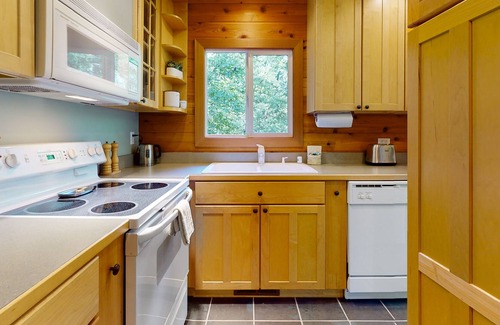 Sudden Valley House | Wilderness retreat on a double lot with a fireplace, large deck, & W/D