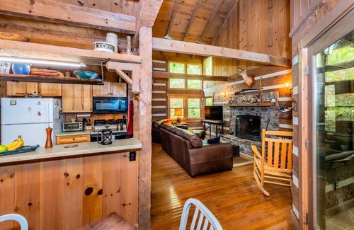 Walland Cabin | Woodsy Cabin Blackberry Mountain on Reed Creek | Fireplace | Pet Friendly | Townsend | River Tubing