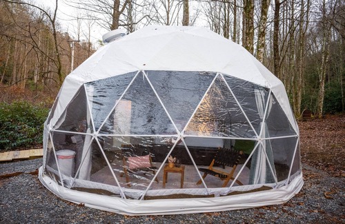 Brevard Apartment | Yurt Stay - Sauna - Creek View - Firepit