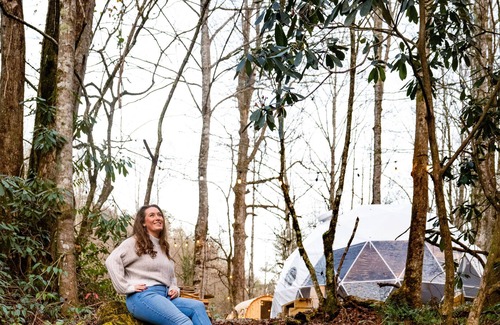 Brevard Apartment | Yurt Stay - Sauna - Creek View - Firepit