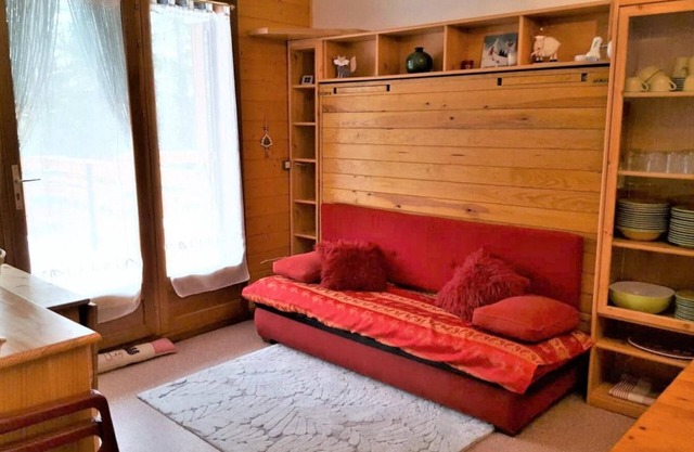 100m from ski slopes, Ground floor, terrace, tv, ski locker, 24m², La Joue du Loup