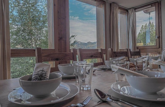 12 person detached chalet directly on the piste with stunning views
