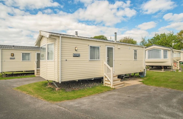 12ft-wide luxury caravan with one double and one twin.