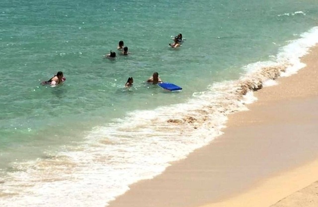 300 ft from shoreline, next to entry for Waianae Pililaau Rec Center/Restcamp.