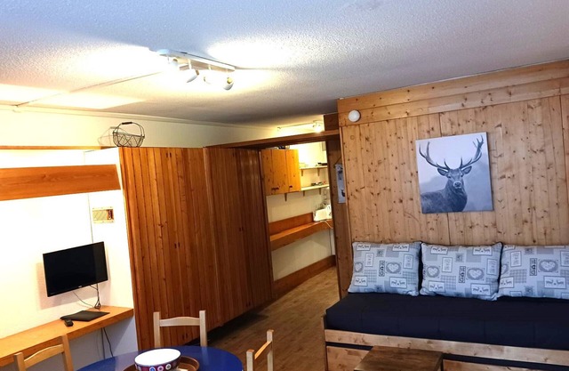 30m² south-facing studio with balcony, WiFi, pets allowed in Arc 1600