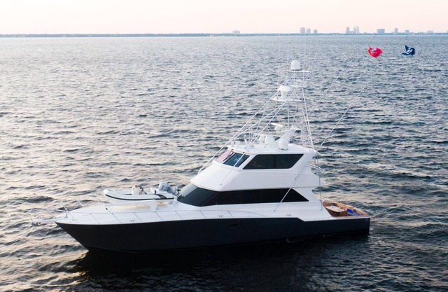 72' Viking Yacht settled in the heart of downtown Tampa
