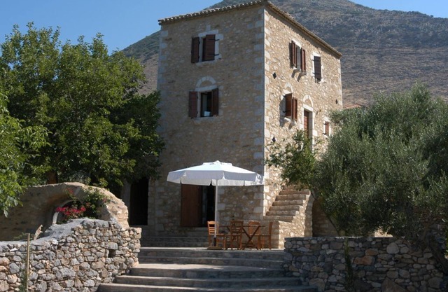 A medieval tower house in the Peloponnese with huge garden and amazing sea views