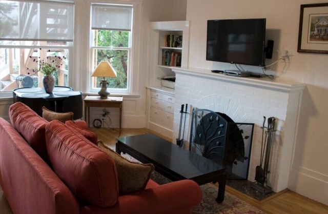 A quiet apartment on a tree line street in the middle of the city