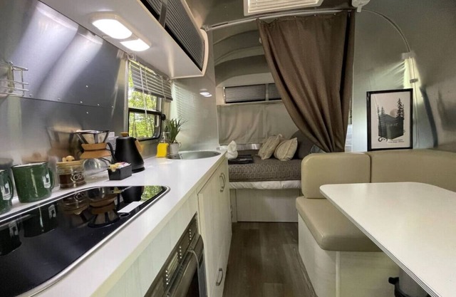 Airstream Bambi with Hot Tub and outdoor kitchen