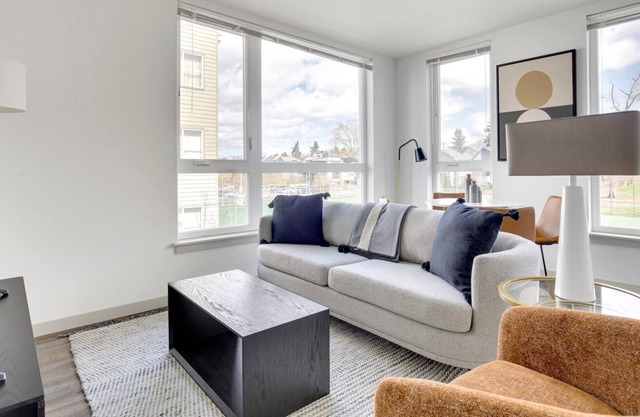 Airy Columbia City 2BR w/ W/D & Gym, steps to Light Rail, by Blueground