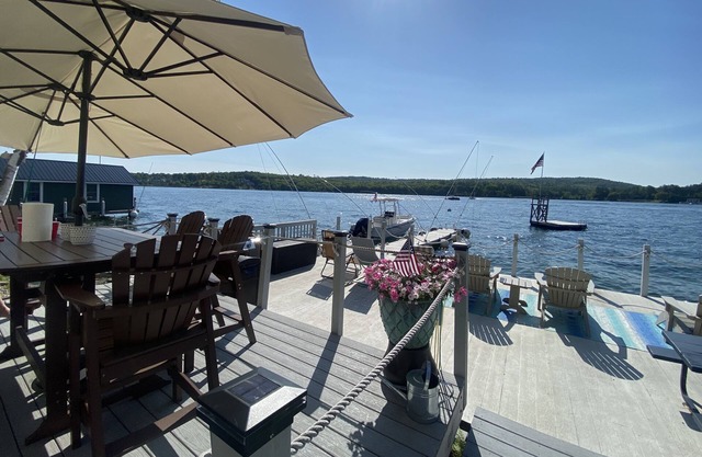 Amazing Lake Winnipesaukee waterfront family compound with 40 foot dock!!